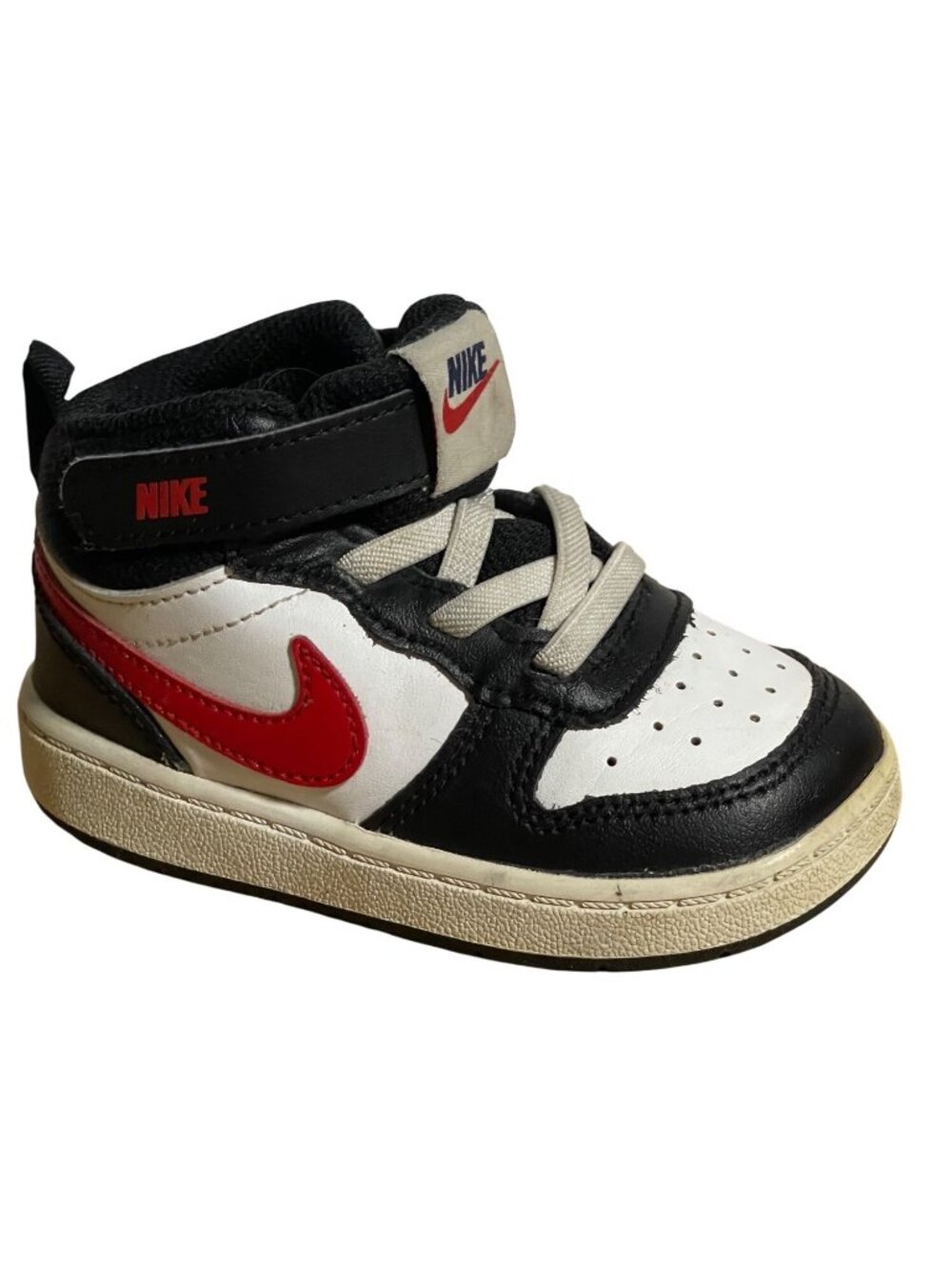 Nike Court Borough Mid 2 Size 6C White Black University Red Colorway Toddler
